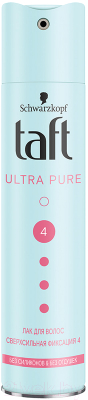 

Лак для укладки волос Taft, Ultra Pure. Укрепляющая формула сверхсильная фиксация