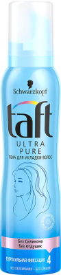 Пенка для укладки волос Taft Ultra Pure. Три погоды без силикона и отдушек (150мл)