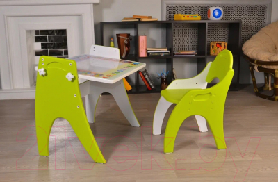Комплект мебели с детским столом Tech Kids Буквы и цифры №1 / 14-446 (лайм)