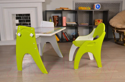Комплект мебели с детским столом Tech Kids Буквы и цифры №1 / 14-446 (лайм)