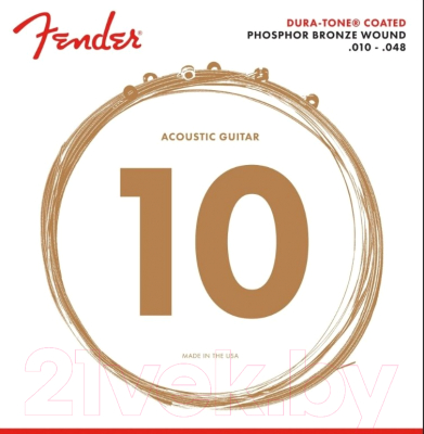 

Струны для акустической гитары Fender, 860XL Phosphor Bronze Dura Tone Coated 10-48