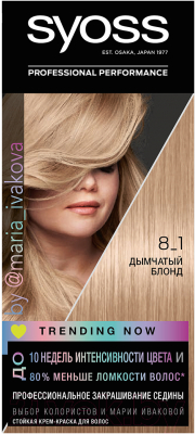 Крем-краска для волос Syoss Salonplex Permanent Coloration 8-1 (дымчатый блонд)
