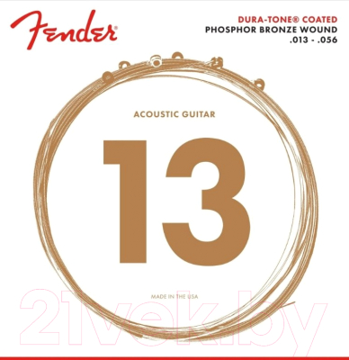 

Струны для акустической гитары Fender, 860M Phosphor Bronze Coated 13-56