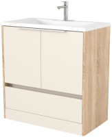 Мебель для ванной Дабер 017 Andrea Elen 80 / Т17.8А.0.18Б (бежевый/дуб бардолино/ручка белая) - 