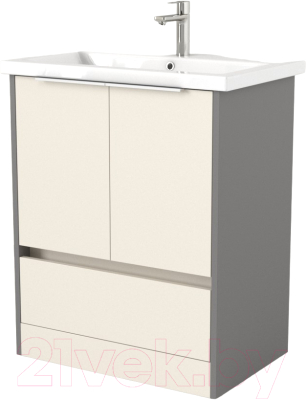 Мебель для ванной Дабер 017 Andrea Elen 80 / Т17.8А.0.19Б (бежевый/серый/ручка белая)