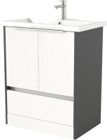 Мебель для ванной Дабер 017 Andrea Elen 80 / Т17.8А.0.20Б (белый древесный/серый/ручка белая) - 