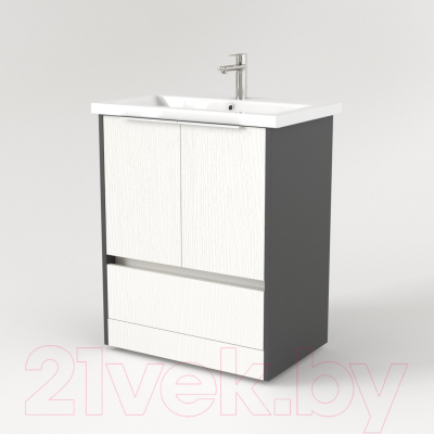 Мебель для ванной Дабер 017 Andrea Elen 80 / Т17.8А.0.20Б (белый древесный/серый/ручка белая)