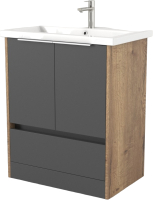 Мебель для ванной Дабер 017 Andrea Elen 80 / Т17.8А.0.22Б (дуб галифакс/серый/ручка белая) - 