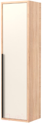 Шкаф-полупенал для ванной Дабер 015 / СТ15.0.0.18Ч (бежевый/дуб/ручка черная)