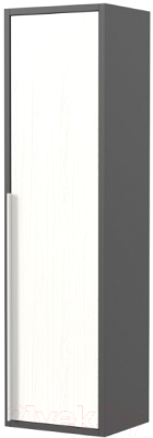 Шкаф-полупенал для ванной Дабер 015 / СТ15.0.0.20Б (белый древесный/серый/ручка белый)