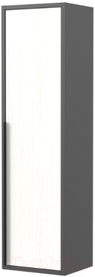 Шкаф-полупенал для ванной Дабер 015 / СТ15.0.0.20Ч (белый древесный/серый/ручка черная)