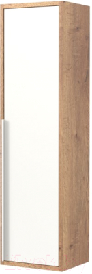 Шкаф-полупенал для ванной Дабер 015 / СТ15.0.0.21Б (дуб галифакс/белый/ручка белая)