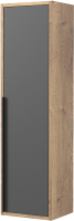 Шкаф-полупенал для ванной Дабер 015 / СТ15.0.0.22Ч (дуб галифакс/серый/ручка черная) - 