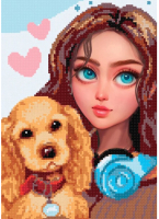 Набор алмазной вышивки ArtCity Девушка с собачкой / VAC001 - 