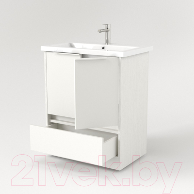 Мебель для ванной Дабер 017 Andrea Elen 80 / Т17.8А.0.5Б (белый древесный/ручка белая)