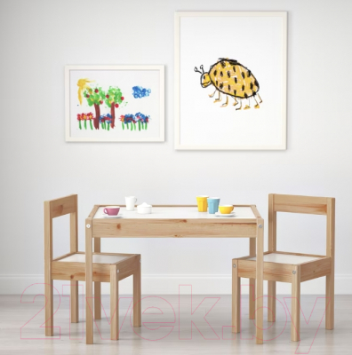Комплект мебели с детским столом Ikea Латт 501.784.11 (белый)