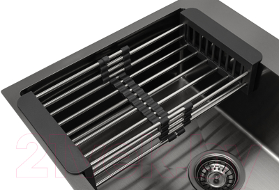Мойка кухонная Arfeka Eco AR 50x50 + AR 001 + DS AR (черный, с дозатором и коландером)