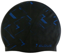 Шапочка для плавания Elous Big Matrix EL0011 (черный/синий) - 