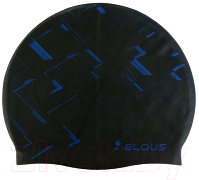 Шапочка для плавания Elous Big Matrix EL0011 (черный/синий)