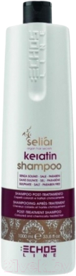 Шампунь для волос Echos Line Seliar Keratin восстанавливающий с маслом аргании и кератином (1л)