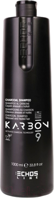 Шампунь для волос Echos Line Karbon 9 Charcoal угольный для волос страдающих от хим. процедур (1л)