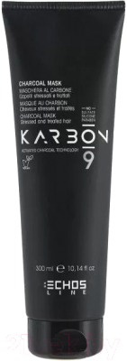 Маска для волос Echos Line Karbon 9 Charcoal угольная для волос страдающих от хим. процедур (300мл)