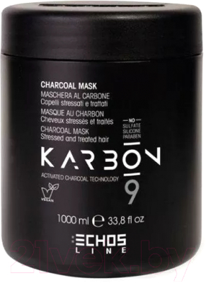 Маска для волос Echos Line Karbon 9 Charcoal угольная для волос страдающих от хим. процедур (1л)