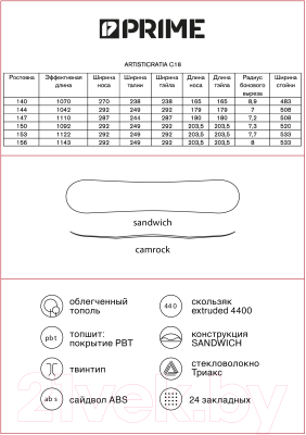 Сноуборд Prime Snowboards Aristokratia C18 (р-р 153)