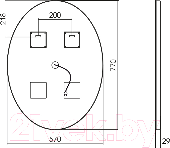 Зеркало Silver Mirrors Италия Voice 57x77 / LED-00002616