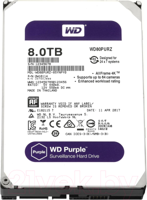 Жесткий диск Western Digital Purple 8TB (WD84EJRX)