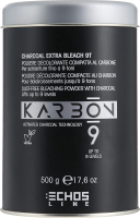 Порошок для осветления волос Echos Line Karbon 9 Charcoal Extra Bleach беспыльный (500мл) - 