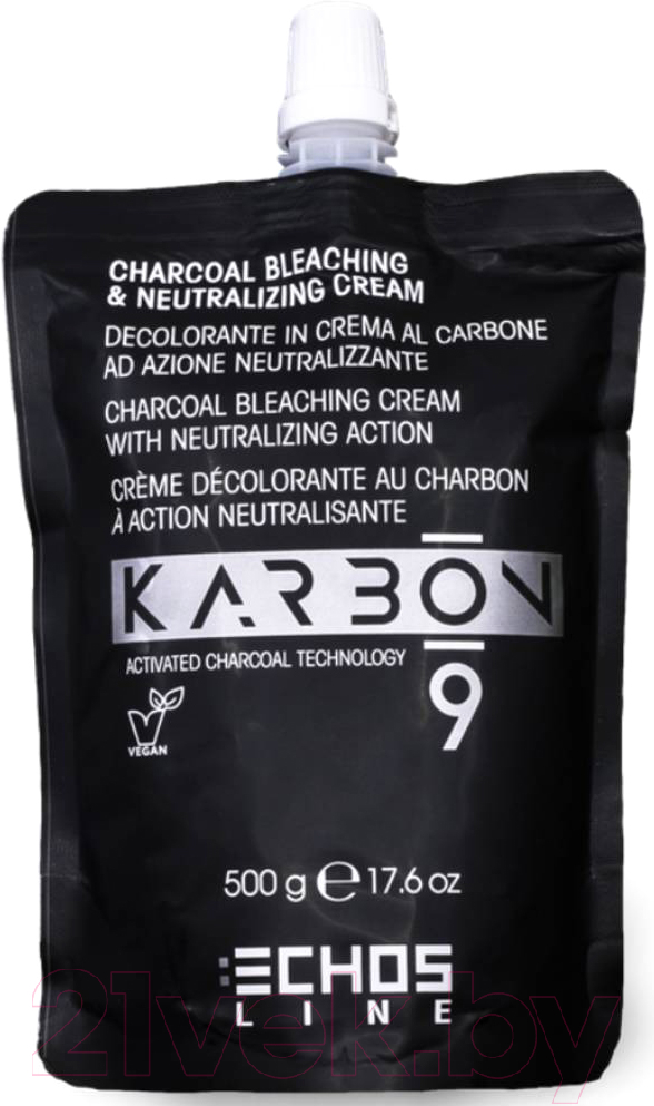 Крем для осветления волос Echos Line Karbon 9 Charcoal Bleaching & Neutralizing Cream