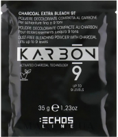 Порошок для осветления волос Echos Line Karbon 9 Charcoal Dust-Free Bleaching Powder With (35г) - 