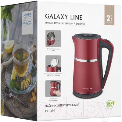 Чайник электрический Galaxy Line GL 0339 (красный)