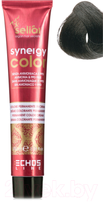 Крем-краска для волос Echos Line Seliar Synergy Color 1.0 (100мл, интенсивный черный)
