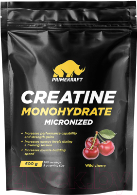 Креатин Prime Kraft Monohydrate Micronized (500г, дикая вишня, пакет)