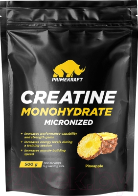 Креатин Prime Kraft Monohydrate Micronized (500г, ананас, пакет)