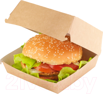 Набор коробок упаковочных для еды Паксервис Eco Burger M / 285640 (100шт)