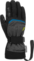 Перчатки лыжные Reusch Primus R-Tex Xt / 6201224-6623 (р-р11, Black Melange/Safety Yellow/Brilliant Blu) -