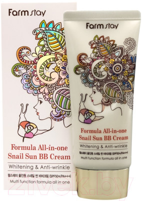 Крем солнцезащитный FarmStay Formula All-In-One Snail Sun BB Cream SPF50+ PA+++ Улиточный (50г)