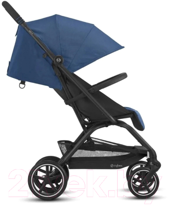 Детская прогулочная коляска Cybex Eezy S+2 BLK с дождевиком и бампером (Navy Blue)