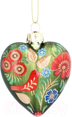 Елочная игрушка Gisela Graham Floral Folk Art. Сердце / 01977-3