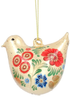 Елочная игрушка Gisela Graham Floral Folk Art. Птица / 01978-3 - 