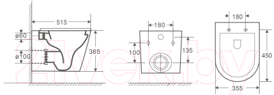 Унитаз подвесной с инсталляцией WeltWasser Marberg 507 + Salzbach 043 GL-WT + Mar 507 SE MT-BL