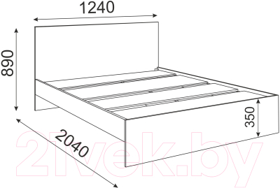 Полуторная кровать Rinner М12 Лайт 120x200 (дуб млечный)