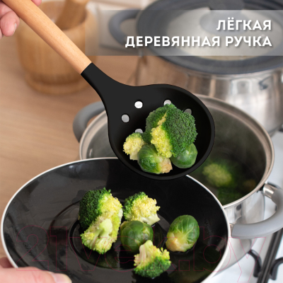 Набор кухонных приборов Daswerk 13в1 / 608197 (черный)