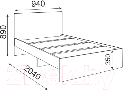 Односпальная кровать Rinner М11 Лайт 90x200 (шимо темный)