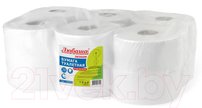 Туалетная бумага Любаша 124546 (12рул, белый)