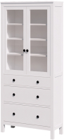 Шкаф с витриной Лузалес Кымор с 3 ящиками / 5030900103 (белый) - 