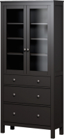 Шкаф с витриной Лузалес Кымор с 3 ящиками / 5030900105 (черный) - 